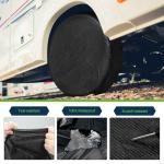 Tire Covers 4 Pack, Tough Tire Wheel Protector for Truck, SUV, Trailer, Camper, RV, Carbon Fiber Spare Tire Cover Sun Rain Snow Protector, Universal Fits Tire Diameters 26.75-29 inches, Black