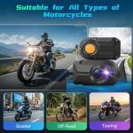 NHOPEEW Motorcycle Dash Cam 1080P/2K HD WiFi Mini Screenless Motorbike Driving Recorder, IP66 Waterproof Front Camera, Wide Angle, Loop Recording, App Control & Button Photo + 64G Memory Card