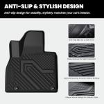 LASFIT Floor Mats & Backrest Mats & Cargo Mat for Kia Telluride 2025 2024 2023 2022 2021 2020, All Weather TPE Custom Fit Floor Liners with Full Set Car Mats & Trunk Mats Accessoires, Black