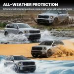 LASFIT Floor Mats & Backrest Mats & Cargo Mat for Kia Telluride 2025 2024 2023 2022 2021 2020, All Weather TPE Custom Fit Floor Liners with Full Set Car Mats & Trunk Mats Accessoires, Black