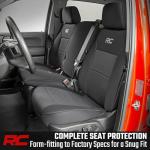 Rough Country Neoprene Front Seat Covers for Chevy Silverado & GMC Sierra 1500 (2019-2026) - Waterproof & UV Resistant, Foam Padded, Front Row Cover Set
