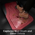 CAR PASS Heavy Duty Rubber Car Floor Mats, Waterproof Universal Trim-to-Fit Car Mats All Weather Floor Mats for SUV Truck Sedan, Premium Auto Floor Mats Full Set 3 Piece Anti-Slip, All Burgundy Red