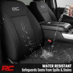 Rough Country Neoprene Front Seat Covers for Chevy Silverado & GMC Sierra 1500 (2019-2026) - Waterproof & UV Resistant, Foam Padded, Front Row Cover Set