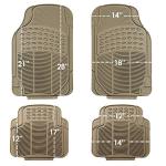 FH Group Automotive Floor Mats - Heavy-Duty Rubber Floor Mats for Cars, Universal Fit Full Set, ClimaProof Floor Mats, Trimmable Floor Mats For Most Sedan, SUV, Truck Floor Mats Beige
