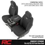 Rough Country Neoprene Front Seat Covers for Chevy Silverado & GMC Sierra 1500 (2019-2026) - Waterproof & UV Resistant, Foam Padded, Front Row Cover Set