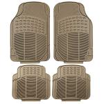 FH Group Automotive Floor Mats - Heavy-Duty Rubber Floor Mats for Cars, Universal Fit Full Set, ClimaProof Floor Mats, Trimmable Floor Mats For Most Sedan, SUV, Truck Floor Mats Beige