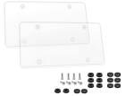 2 Pack Transparency License Plate Holder, License Plate Protector, ABS Car Front/Rear License Plate Frame with Screws Caps, Fit Any Standard US Plates