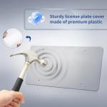 2 Pack Transparency License Plate Holder, License Plate Protector, ABS Car Front/Rear License Plate Frame with Screws Caps, Fit Any Standard US Plates