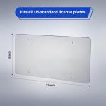 2 Pack Transparency License Plate Holder, License Plate Protector, ABS Car Front/Rear License Plate Frame with Screws Caps, Fit Any Standard US Plates