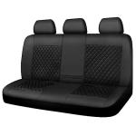 CAR PASS Faux Leather Back Seat Cover, Universal Quilting Waterproof Bench Rear Seat Cover Universal car seat Cover Fit 95% Automotive Interior Covers for Sedans SUVs Vans Small Trucks, All Black