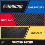 NASCAR Car Floor Mats, Carpet & Pink Leather Design Car Mats, Universal-Fit All-Weather Car Floor Mats with Built-in Heel Pad & Anti-Slip Backing, Durable Odorless Automotive Interior Accessories