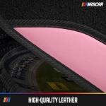 NASCAR Car Floor Mats, Carpet & Pink Leather Design Car Mats, Universal-Fit All-Weather Car Floor Mats with Built-in Heel Pad & Anti-Slip Backing, Durable Odorless Automotive Interior Accessories