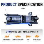 ANTPOWER 2 Ton Floor Jack,with Wheels for Secure Lifting,Fast Lift Floor Jack, Quick Lift Pump for Sport Utility Vehicle,Providing Stable Support for Various Cars,lifting range of 5.31" to 13" (2 Ton)