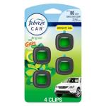 Febreze Car Air Freshener, Odor-Fighting Automotive Vent Clip, Scented Car Accessories, Long Lasting for Strong Odors, Gain Original Scent, 4 Count