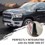 Front License Plate Frame for Ram 1500 DT 2019 2020 2021 2022 2023 2024 Licence Plate Holder fits Perfectly with Curvature of Front Bumper Ram License Plate Frame Replace OE CH1068151 68274215AE