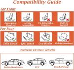 Coverado Universal Seat Covers Front, 2-Pack Universal Seat Covers for Cars, Waterproof Nappa Leather Car Seat Covers with Head Pillow, Auto Protectors Fit for Most Sedans SUV Pick-up Truck-Black