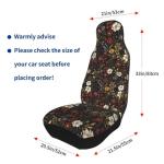 MAGIFUN Floral Car Seat Cover Retro Daisy Seat Cushion Auto Bucket Seat Cover Set 2 Pack Hippie Boho Flower Car Front Seat Cushion Elastic Seats Cushion Automotive Seats Covers Accessory, Brown