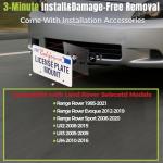 Front License Plate Frames Compatible with Land Rover Range Rover/LR2/LR3/LR4, License Plate Grille Mount, No Drill Durable Bracket with Anti Theft Screws