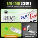 Front License Plate Frames Compatible with Land Rover Range Rover/LR2/LR3/LR4, License Plate Grille Mount, No Drill Durable Bracket with Anti Theft Screws