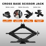 Big RED AST10202SR Torin Wide Base Cross Car Scissor Jack: Steel Portable Quick Lift Tire Jacks Include Ratchet Wrench for Car, Truck, Sedans and MPV, 1.5 Ton (3,000 lbs) Capacity, Black