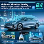 Dash Cam 4 Channel 360° Coverage - Front 4K + Triple 1080P HD Car Camera Built-in WiFi Car Camera with App, G-Sensor/Night Vision/Parking Mode/Loop Recording Free 64GB SD Card