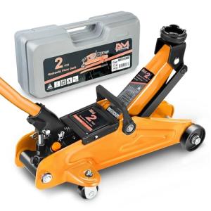 PM PERFORMOTOR Low Profile Hydraulic Trolley Service/Floor Jack, 2 Ton (4000 lbs) Capacity, Lifting Range 5.1"-13",Orange,PM-TOL-FJ20-OG