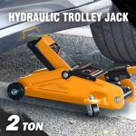 PM PERFORMOTOR Low Profile Hydraulic Trolley Service/Floor Jack, 2 Ton (4000 lbs) Capacity, Lifting Range 5.1"-13",Orange,PM-TOL-FJ20-OG
