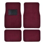 BDK Premium Burgundy Red Carpet Floor Mats for Cars - Universal Fit Interior 4-Piece Car Mats Full Set with Vinyl Heel Pad Protector - Cute Car Accessories Interior Floor Covers for SUVs & Trucks