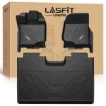 LASFIT Floor Mats for Ford F-150 2015-2026 | F150 Lightning 2022-2025 SuperCrew (Rear w/o Fold Flat Storage) Carpet Floor All Weather Protector TPE Truck Liners- 1st & 2nd Row, 3pcs Black