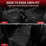 LASFIT Floor Mats for Ford F-150 2015-2026 | F150 Lightning 2022-2025 SuperCrew (Rear w/o Fold Flat Storage) Carpet Floor All Weather Protector TPE Truck Liners- 1st & 2nd Row, 3pcs Black