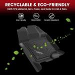 LASFIT Floor Mats for Ford F-150 2015-2026 | F150 Lightning 2022-2025 SuperCrew (Rear w/o Fold Flat Storage) Carpet Floor All Weather Protector TPE Truck Liners- 1st & 2nd Row, 3pcs Black