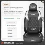 Coverado 59007 Car Seat Cover, Car Seat Covers Front Seats, Waterproof Car Seat Covers, Front Seat Covers Faux Leather Driver Car Seat Protector Fit for Most Cars Trucks SUV, Black&White