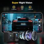 4K Dash Cam Front Rear, Dual Channel Dash Cams with 64GB Card 4K+1080P, Dash Camera for Cars with 5G WiFi, APP Control,2.0" IPS Screen,Night Vision,G-Sensor,170°Wide Angle,Parking Mode,Loop Recording
