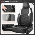 Coverado 59007 Car Seat Cover, Car Seat Covers Front Seats, Waterproof Car Seat Covers, Front Seat Covers Faux Leather Driver Car Seat Protector Fit for Most Cars Trucks SUV, Black&White