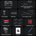 4K Dash Cam Front Rear, Dual Channel Dash Cams with 64GB Card 4K+1080P, Dash Camera for Cars with 5G WiFi, APP Control,2.0" IPS Screen,Night Vision,G-Sensor,170°Wide Angle,Parking Mode,Loop Recording