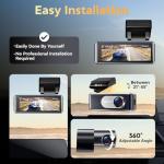 Csyibeielec Dash Cam Front and Rear - 4K HD Dual Dash Camera for Cars, Built-in 5G WiFi GPS, 64GB Card, Dashcam with 3.2" IPS Screen, UHD Night Vision, HDR, App Control, 24H Parking Monitor