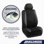 Skechers Air-Cooled Memory Foam Seat Covers,Mesh Thick Car Seat Covers,Piping Leather Car Seat Covers Front Seats,Airbag Compatible,Automotive Comfort Universal FitMost Cars,Vans,Truck,SUV,Black