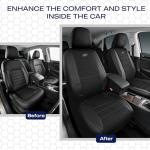 Skechers Air-Cooled Memory Foam Seat Covers,Mesh Thick Car Seat Covers,Piping Leather Car Seat Covers Front Seats,Airbag Compatible,Automotive Comfort Universal FitMost Cars,Vans,Truck,SUV,Black