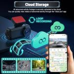 4G LTE Dash Cam with Live Remote Viewing, 1080P Dual Car Security Camera (Front and Cabin), Uboxpro App Control, 24/7 Smart Parking Monitor, Night Vision, Built-in GPS, OBD Power Port + SIM Card
