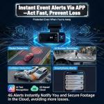 4G LTE Dash Cam with Live Remote Viewing, 1080P Dual Car Security Camera (Front and Cabin), Uboxpro App Control, 24/7 Smart Parking Monitor, Night Vision, Built-in GPS, OBD Power Port + SIM Card