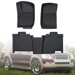 GXARTS TPE Floor Mats Liner Compatible with Ford Explorer & Mercury Mountaineer 2006-2010 (Only fits 2nd Row Bench/Bucket no Center Console Models) All Weather Non-Slip Waterproof Floor Liners