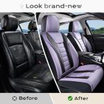 Coverado Car Seat Covers Full Set, Seat Covers for Cars, Front Seat Covers and Back Seat Cover Waterproof Leather Automotive Seat Cover, Universal Car Interior Protectors Cushion for Most Cars