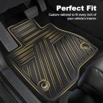 All Weather Floor Mats Custom Fit for Toyota RAV4 2019-2025 Waterproof Heavy Duty Anti-Slip Car Mats, 1st & 2nd Row Full Black