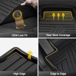All Weather Floor Mats Custom Fit for Toyota RAV4 2019-2025 Waterproof Heavy Duty Anti-Slip Car Mats, 1st & 2nd Row Full Black