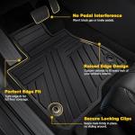 All Weather Floor Mats Custom Fit for Toyota RAV4 2019-2025 Waterproof Heavy Duty Anti-Slip Car Mats, 1st & 2nd Row Full Black