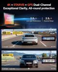 Coolcrazy 4K Dash Cam Front and Rear, STARVIS Sensor, Free 128GB Card Included, 5GHz WiFi-up to 20MB/s, Dual Dash Camera for Cars, Built-in GPS, G-Sensor, WDR/HDR Super Night Vision, 24H Parking Mode