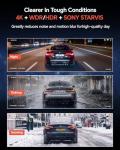 Coolcrazy 4K Dash Cam Front and Rear, STARVIS Sensor, Free 128GB Card Included, 5GHz WiFi-up to 20MB/s, Dual Dash Camera for Cars, Built-in GPS, G-Sensor, WDR/HDR Super Night Vision, 24H Parking Mode