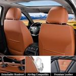 FLORICH Seat Covers for Cars, Waterproof Seat Covers, Leather Car Seat Covers 2 Pack, Universal Seat Cushion Protector for Most Cars Trucks SUV-Brown&Black
