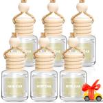 AROIC 6 Pack Car Air Freshener Hanging, New Car Scent Natural Plant Essential Oil Fragrance Diffuser, Unisex Air Freshener Aromatherapy Effectively Eliminates Odors Long-Lasting Fresh Scent (8ml Each)