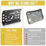 Eozvou No Drill License Plate Frame Compatible with Mazda CX-90 2024-2024 Tow Hook License Plate Holder with Anti-Theft Mounting Screws